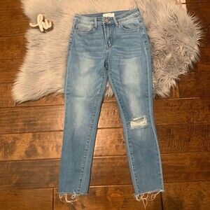 Vervet Womens Jeans Siasta Skinny Denim Light Size 27 Style T5095 Distressed Raw